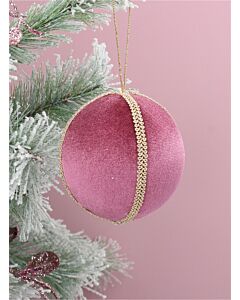 Gisela Graham Mauve Velvet/Gold Braid Fabric Dec 8cm